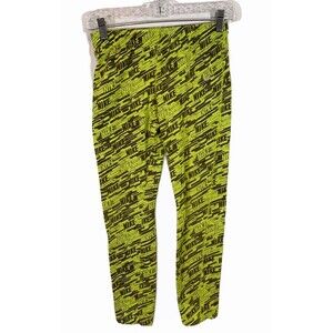 Nike Girls Leggings Size Large Green Volt Black
